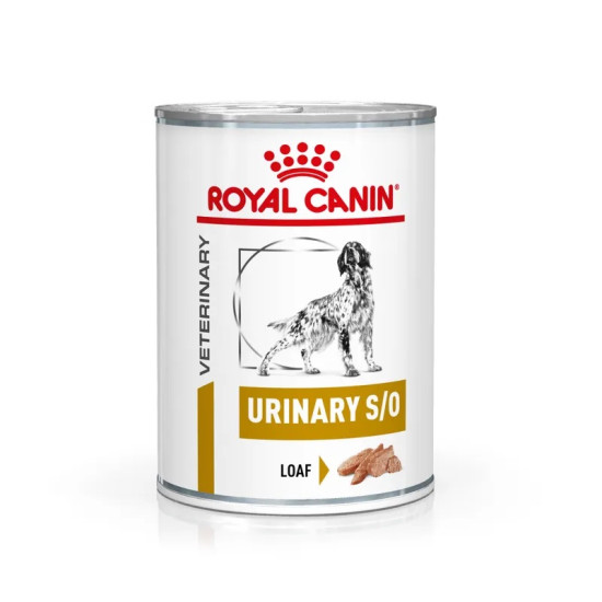Royal Canin Veterinary Canine Urinary S/O Mousse – Hrană Umedă Dietetică pentru Câini cu Probleme Urinare, 410 g